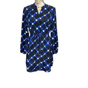 Maison Jules Womens Gingham Dream Shirt Dress Medium